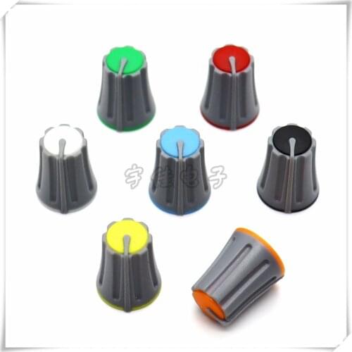 10 pieces Mixer Adjustment Knob Diameter 12mm Height 15mm Plastic Knob Cap 180 Degree D-Shaped Inner Hole 6mm
