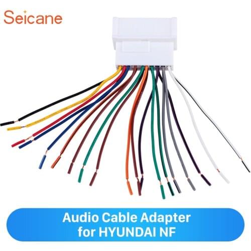 Seicane White Color Audio Cable Plug Adapter for HYUNDAI NF/SantaFe/Accent/Kia Carens/Sedona/Optima/Rio Vehicle Refitting