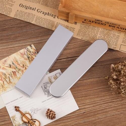Silver Tin Pencil Case Pen Storage Box Stationery Organizer School Office Use