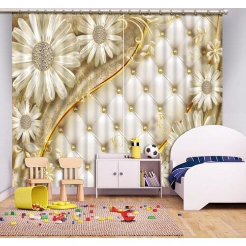 3D Photo Printing Blackout Curtains For Living Room Hotel Drapes Fashion Decor Home Decoration For Bedroom Flower Curtain Fabric