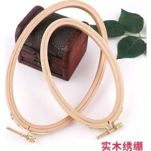 Three dimensional embroidery, handwork, DIY fabric, cross stitch, solid wood, beech, oval embroidery