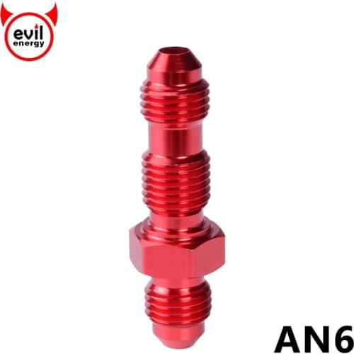 Evil energy AN6 Flare Straight Bulkhead Anoized Aluminum Oil Fuel Fitting Fuel Adapter Oil Adaptors Blue Red Black