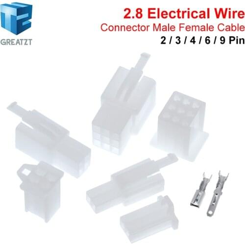 10set/lot 2.8mm 2/3/4/6/9 Pin Automotive 2.8 Electrical Wire Connector Male Female Cable Terminal Plug Kits Motorcycle Ebike Car