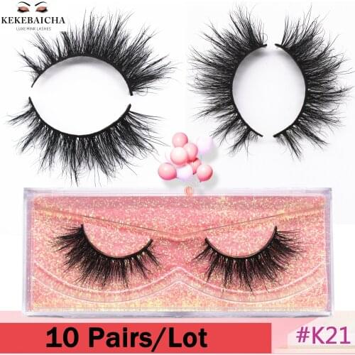 10 Pairs Natural Long Mink Lashes Wispy Fluffy Lightweight Soft False Eyelashes 3D Mink Eyelashes maquiagem Makeup Fake Lashes