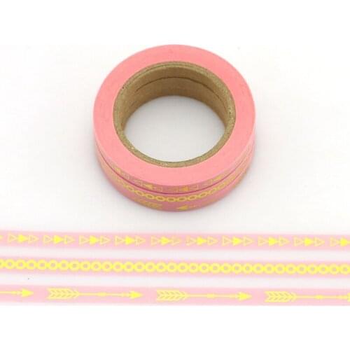 High quality 10pcs/lot Valentines Foil Washi Tapes Pink Color Scrapbooking Planner Adhesive Masking Tapes Kawaii Stationery