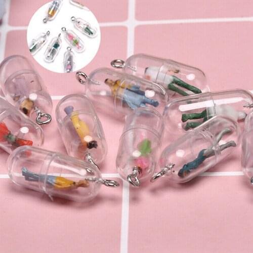 DIY Jewelry Villain Charms Funny Capsule Pendants Findings Craft 10pcs