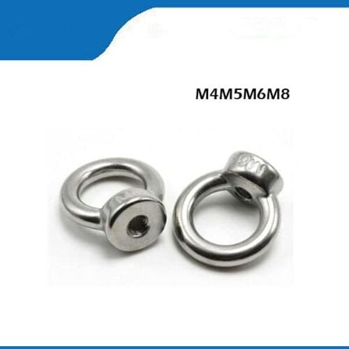 2Pcs DIN582 M3 M4 M5 M6 M8 304 Stainless Steel Marine Lifting Eye Nut Ring Nut Thread HW108
