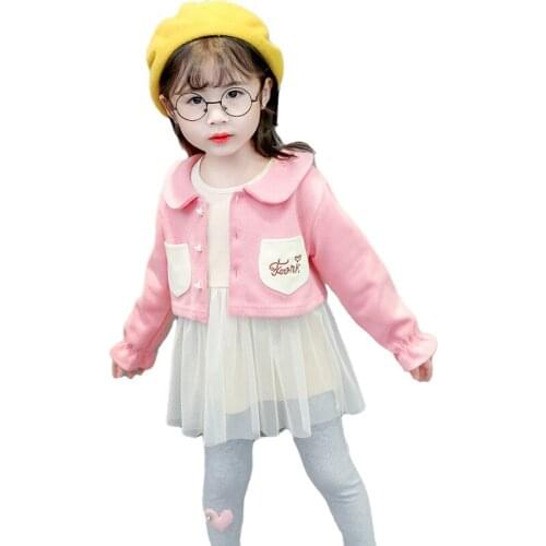 New Spring Autumn Baby Girl Clothes Children Cotton Jacket Skirt Pants 3Pcs/sets Toddler Fashion Costume Infant Kids Tracksuits