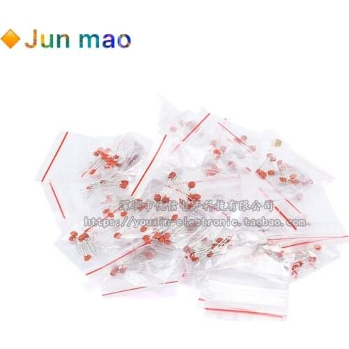 300P There are 30 kinds of component pack porcelain chip capacitor pack 2pf-0.1uf, 10 pieces of each kind are separately packed