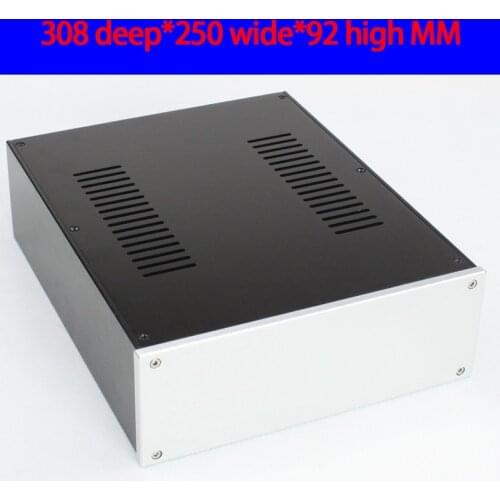 KYYSLB 308*250*92MM All Aluminum Preamp DAC Amplifier Chassis Box House DIY Enclosure with Feet Screws Amplifier Case Shell