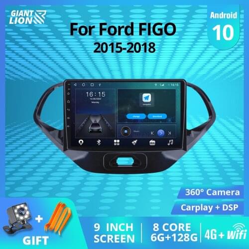 2Din Touch Screen Car Radio For Ford FIGO 2015-2018 Android10 Car Stereo GPS Navigation Auto Radio Bluetooth Player Carplay IGO
