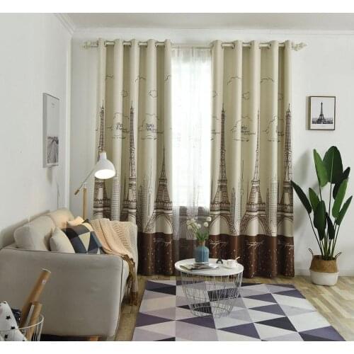 Cartoon Tower blackout Curtains for kids Living Room Bedroom Cartoon Curtain children Window Treatment