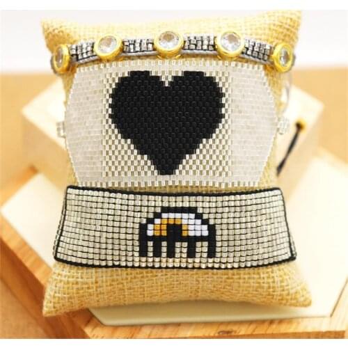 ZHONGVI MIYUKI Bracelet For Women Bracelets Heart Pattern Jewelry Femme Pulseras Mujer 2021 New Evil Eye Handmade Wristband Gift