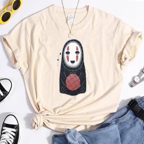 No Face Man Spirited Away womens Tshirts Classic Clothing Fashion Style Tshirt Anime Plus Streetwear Summer womens Tee Shirts