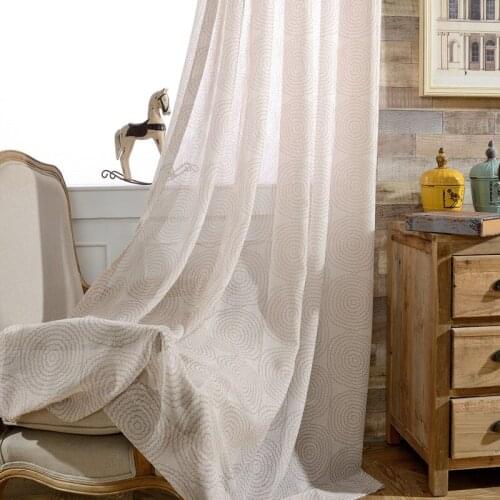 Geometric Circle Printed Tulle Curtains for the Living Room Bedroom Modern Sheer Curtain for Voile Drapes Home Decoration