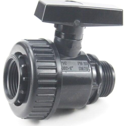 Gogo DN32 female thread male thread PVC ball valve switch valve union valve