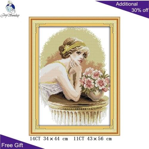 Joy Sunday Russian woman Cross Stitch R808 14CT 11CT Counted and Stamped Home Decoration Noblewoman Needlework Cross Stitch kits