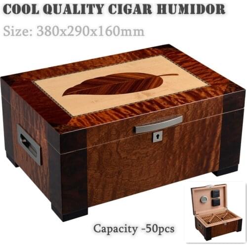 Cedar Wood Cigar Humidor 380x290x160mm CIGARLOONG Piano Paint Natural Cigarette Box Capacity 100 Portable Cabinet Quality Case