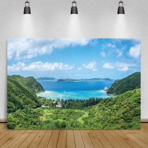 Laeacco Natural Landscape Blue Sky Green Mountain Sunshine Portrait Photography Backdrops Photographic Backgrounds Photo Studio