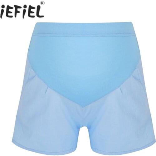 Summer Cotton Maternity Adjustable Belly Short Pants Pregnant Women Stretchy High Waist Shorts Pregnancy Loose Short Trousers