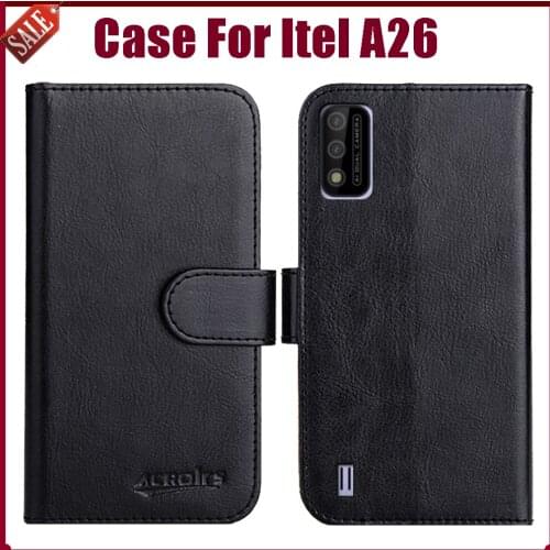Hot! Itel A26 Case 5.7" Fashion 6 Colors Flip Soft Leather Wallet Cover For Itel A26 Case Phone Holder Card Solts