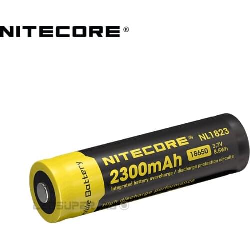 2 PCS Original Nitecore NL1823 2300mAh 3.7V Rechargeable 18650 Li ion Battery for LED Flashlight