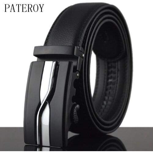 PATEROY Mens Belts for Male Waistband Removable Trimmer Buckles Men Real Leather belt Brand Casual Design Buckle high quality