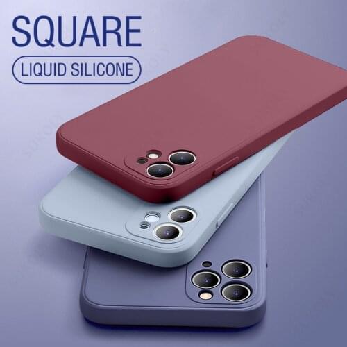 Square Liquid Silicone Soft Case For iPhone 11 Pro 12 Mini X XR XS Max 7 8 6 6s Plus SE 2 2020 12 Pro Max Luxury Phone Cover