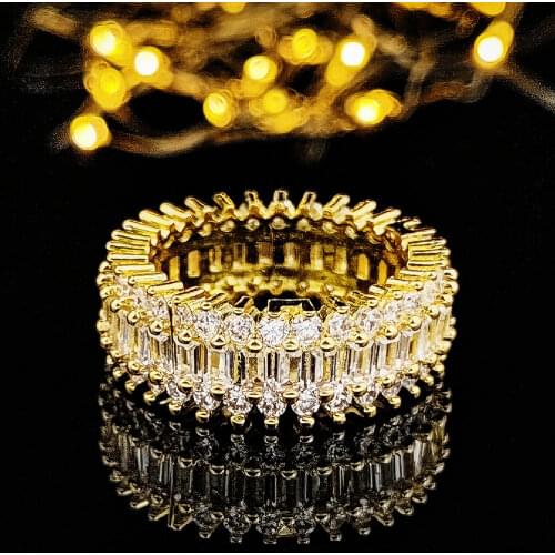 2021 new luxury round princess eternity band ring for women anniversary gift jewelry wholesale R6441