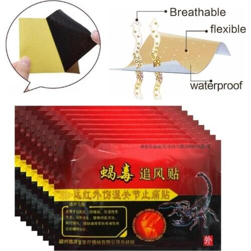 160PCS Knee Joint Pain Relieving Patch Chinese Scorpion Venom Extract Plaster for Body Rheumatoid Arthritis Pain Relief