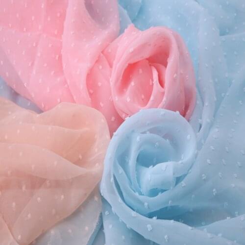 Cosplay Dress Chiffon Swissdot Printed Soft Polka Dot Dress Fabric Swiss Dot Chiffon Fabric Dress Material