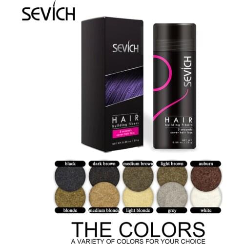 Keratin Hair fiber Hair Thickening Fibers Styling Powder SEVICH Hair loss product Wig Extension 25g 10 Colors Applicator Spray