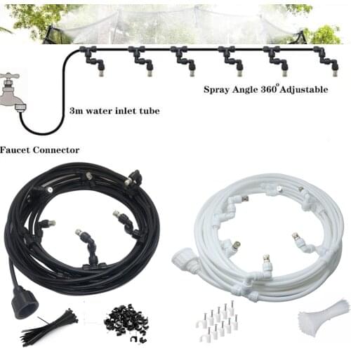 9/12M 360 Rotating Misting Cooling System Adjustable Working Pressure 2-30Bar Water Kits for Garden Automatic Irrigation