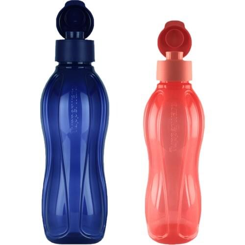 Tupperware Eco Bottle 1 Liter Navy Blue and 750 ml Coral