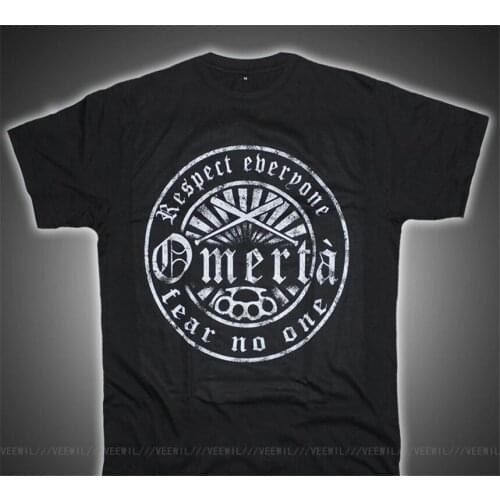 Omerta Shirt Respect Streetwear Fur Rebellen Rocker Sportler Biker Oldschool Print Bodybuilding T-Shirt Summer Casual