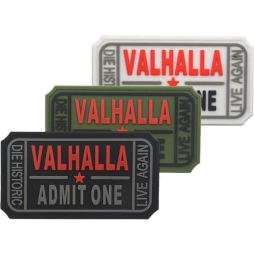 VALHALLA ADMIT ONE TACTICAL USA ARMY US 3D PVC MILITARIA BADGE PATCH