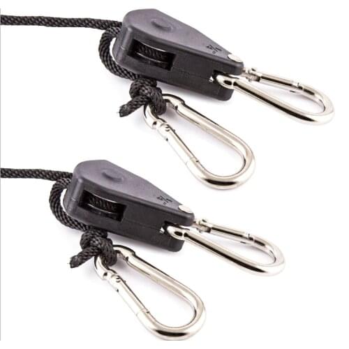 2pcs Adjustable Heavy Duty Rope Ratchet Hanger for Hanging Light Fixture Carbon Filter Ventilation Equipment Grow Plant Lamp