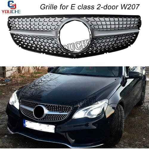 W207 Front Hood Bumper Grill Mesh for Mercedes E Class A207 C207 Coupe Cabriolet 2010 - 2016 GT / Diamond Look Grille