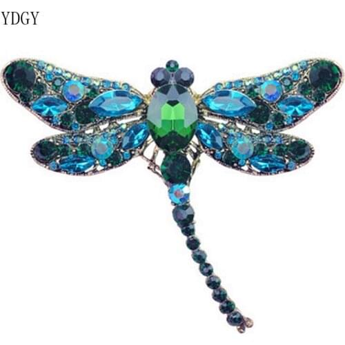 YDGY Creative Multi-color Dragonfly Brooch Alloy Fashion Electroplating Insect Girl Style Brooch