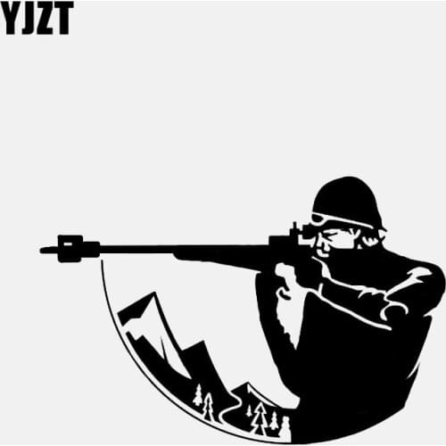 YJZT 13.1*8.7CM Fashion Biathlon Cross Country Ski Race Rifle Sports Decor Car Modelling Sticker Graphic Vinyl C12-1540
