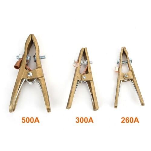 1 Pcs 260A 300A 500A Ground Clamp Brass Clamp For Welding Cable Holder Full Copper Welding Equipment Accessories