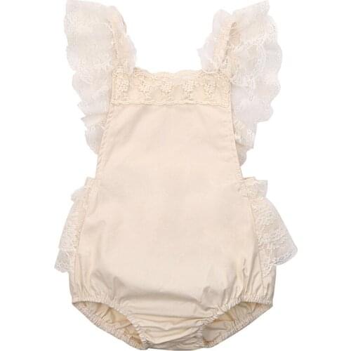 Baby Bodysuits Newborn Baby Girls Floral Bodysuit Lace Ruffle Jumpsuit Sunsuit Clothes