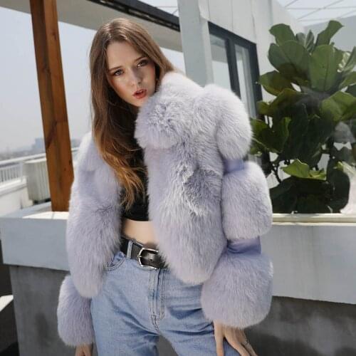 Natural Fox Fur Coat Women Winter Jacket natural fox fur collar Overcoat