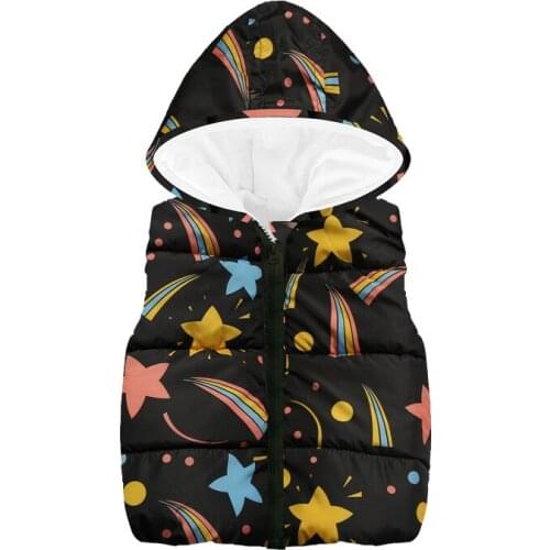Girls Vest Fashion Clothing Boy Cotton Printed Animal Shirt Vest Children Clothes Hooded Jacket Tops Autumn Toddler Warm Coat