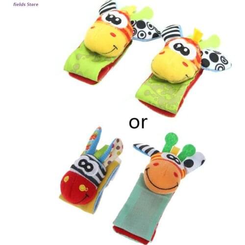 Animal Infant Baby Kids Hand Wrist Bells Foot Sock Rattles Soft Toys New