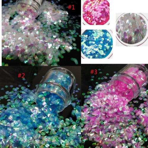 1Box Dazzling 1/8 Scale designs Colorful Nail Glitter Powder Shining Super Fine Powder Sheets Tips Nail Art Decoration (10g Jar)