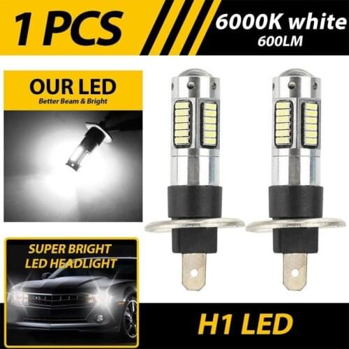 1Pcs Car Lights Super Bright H1 LED Bulb LED projector Fog Light Bulbs 6500K White Driving Day Running Lamp Automobiles Bulbs