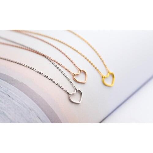 1pc Lovely Cute Rounded Hollow Heart Love Necklace 100% Real. 925 Sterling Silver Fine Jewelry GTLX1568