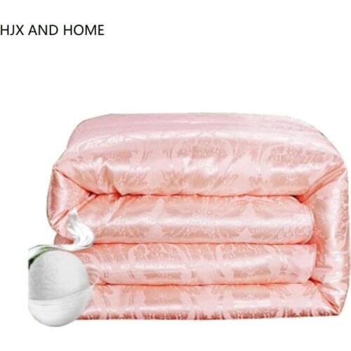 100% Natural silk Blanket Summer jacquard Duvets Thickening Winter Comforters 100% Cotton Cover King Queen Twin Full Size Quilt