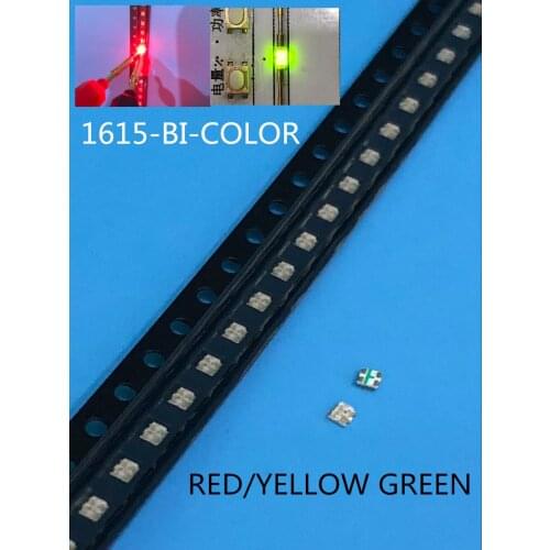 1000PCS 0603 1615 0606 Red GREEN bi-color R/G 620-625nm/560-570nm Clear Ultra Bright SMD LED Indication 20ma Bi color R/YG 0603